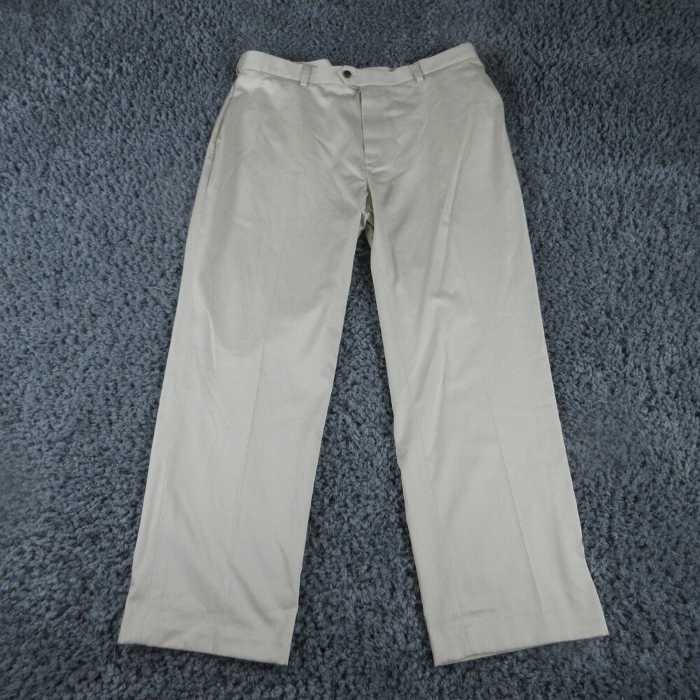 Roundtree & Yorke Pants Mens 38x32 Beige Gold Label Chino 37x29*